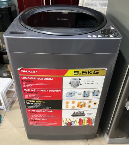 Máy giặt cũ Sharp 9.5 kg ES-U95HV-S  mới 95 %