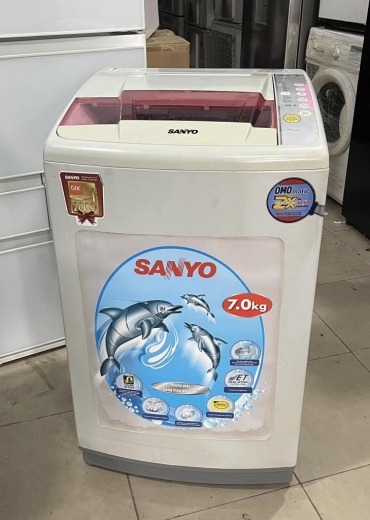 Máy giặt cũ sanyo 7kg lòng inox không rỉ mới 95%