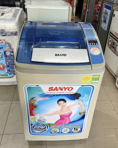 Máy giặt  cũ Sanyo 8kg lòng inox không rỉ mới 95%
