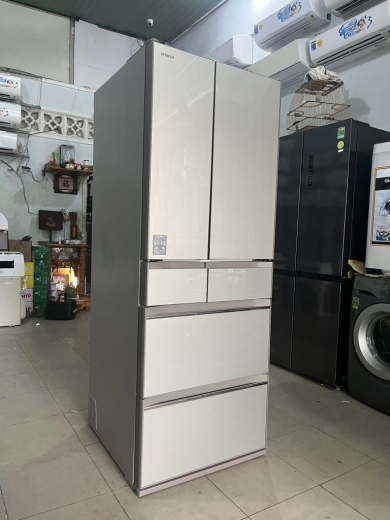 Tủ lạnh nội địa Nhật Hitachi R-HW60J 602 Lít - mặt gương màu vàng pha lê